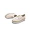Teenmix/天美意春新款商场同款米白色布洛克松糕底牛皮革女皮鞋CFM24AM9