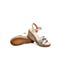 Teenmix/天美意夏新款米色羊皮革坡跟高跟女皮凉鞋CC418BL9