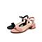 Teenmix/天美意夏新款粉色羊绒皮革女皮凉鞋6Z219BL9