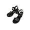 Teenmix/天美意夏新款商场同款黑色一字带高跟女皮凉鞋6K213BL9