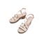 Teenmix/天美意夏新款商场同款米色编织高跟女皮凉鞋6YB29BL9