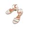 Teenmix/天美意夏新款商场同款米白色一字带女皮凉鞋6Z214BL9