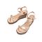 Teenmix/天美意夏新款商场同款粉金色坡跟高跟女皮凉鞋CC414BL9