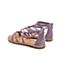 Teenmix/天美意夏新款商场同款紫色交叉带羊绒平跟女凉鞋AT971BL9