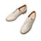 Teenmix/天美意秋新款商场同款米白色粗跟牛皮革女皮单鞋CL220CM9