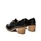 Teenmix/天美意秋新款黑色英伦风系带粗跟女皮单鞋6U227CM9