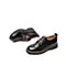 Teenmix/天美意秋新款商场同款黑色系带牛皮革女皮单鞋CLY20CM9