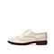 Teenmix/天美意秋新款商场同款米白色布洛克风羊皮革女皮单鞋6RY44CM9