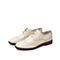 Teenmix/天美意秋新款商场同款米白色布洛克风羊皮革女皮单鞋6RY44CM9