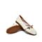 Teenmix/天美意秋新款商场同款米白色蛇纹一字带浅口女单鞋CH204CQ9