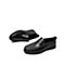 Teenmix/天美意秋新款商场同款黑色方头套脚纹理男休闲鞋2OY01CM9