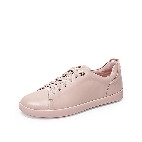 Teenmix/天美意秋新款商场同款粉色简约系带平跟女休闲鞋CKL20CM9