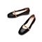 Teenmix/天美意秋新款商场同款韩版黑色一字带女皮鞋CH202CQ9