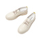 Teenmix/天美意秋新款商场同款米白英伦风系带牛皮革女皮单鞋AU581CM9