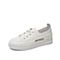 Teenmix/天美意秋新款商场同款白色绑带牛皮革女板鞋AU601CM9