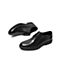 Teenmix/天美意秋新款商场同款黑色蛇纹拼接牛皮革男皮鞋2PO01CM9