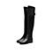 Teenmix/天美意冬新款商场同款黑色英伦风牛皮革骑士靴瘦瘦靴女皮靴COI90DC9
