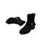 Teenmix/天美意冬新款商场同款黑色舒适金属扣拉链皮靴方跟女中靴COK61DZ9