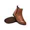 Teenmix/天美意冬新款棕色英伦切尔西短靴女布洛克皮靴CBQ64DD9