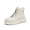 Teenmix/天美意冬新款商场同款白色韩版厚底绑带休闲女旅游短靴COZ41DD9