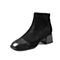 Teenmix/天美意冬新款商场同款黑色绒里休闲方跟短靴女皮鞋AV221DD9