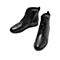 Teenmix/天美意冬新款商场同款黑色/绒里牛皮革短靴女布洛克系带皮靴CBQ63DD9