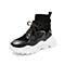 Teenmix/天美意冬新款商场同款黑色韩版时尚老爹鞋短靴女休闲靴CK941DD9