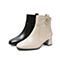 Teenmix/天美意冬新款商场同款黑色拉链休闲方跟女短靴CO743DD9