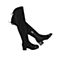 Teenmix/天美意冬新款黑色欧美时尚牛皮革女粗跟皮长靴3004ADC9