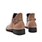 Teenmix/天美意冬新款商场同款卡其色羊皮革简约短靴女拉链皮靴AV321DD9
