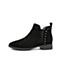 Teenmix/天美意冬新款商场同款黑色英伦切尔西短靴女皮靴方跟AV452DD9