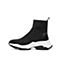 Teenmix/天美意冬新款商场同款黑色钻饰厚底袜靴女休闲短靴AV341DD9
