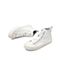 Teenmix/天美意秋新款商场同款白色牛皮革饼干鞋小白鞋女高帮休闲短靴AV651CD9