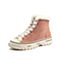Teenmix/天美意冬新款商场同款粉色英伦休闲牛剖层皮革女短靴AV681DD9