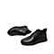 Teenmix/天美意冬新款商场同款黑色绒里褶皱鞋面软面牛皮革男休闲鞋低靴CQF01DD9