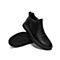 Teenmix/天美意冬新款商场同款黑色单里褶皱设计软面牛皮革男休闲鞋低靴CQF02DD9