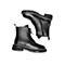 Teenmix/天美意冬新款商场同款黑色绒里系带圆头帅气中性牛皮革马丁靴短靴女皮靴AW281DD9