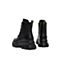 Teenmix/天美意冬商场同款新款黑色绒里韩版绒里绑带女中皮靴AW301DZ9