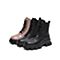 Teenmix/天美意冬商场同款新款黑色绒里韩版绒里绑带女中皮靴AW301DZ9