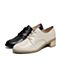 Teenmix/天美意2020春商场同款英伦风木纹方跟系带牛皮革女休闲皮鞋CL223AM0