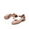 Teenmix/天美意夏商场同款方头纯色一字扣带女皮凉鞋CAD41BK0