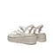 Teenmix/天美意2020夏新款商场同款时尚水钻编织底坡跟女皮凉鞋CT103BL0