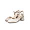 Teenmix/天美意2021夏新款商场同款一字带粗高跟优雅女凉鞋CHT36BH1