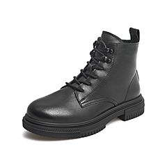 Teenmix/天美意2021冬商场同款简约气质休闲马丁靴女皮靴CV941DD1