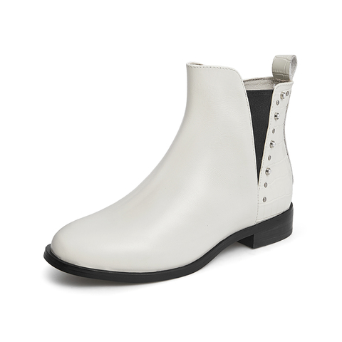 Teenmix/天美意2021冬新款时尚切尔西靴女皮中靴CO553DD1