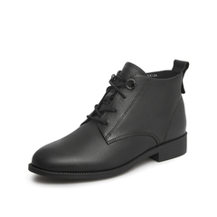 Teenmix/天美意2021冬新款商场同款秀气英伦时装马丁靴女皮短靴CO551DD1