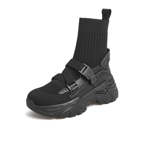 Teenmix/天美意2021冬商场同款拼接弹力机能风厚底女运动靴BB991DD1