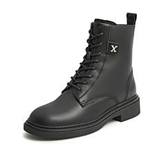 Teenmix/天美意2021冬商场同款英伦复古简约风马丁靴女皮短靴BB981DD1