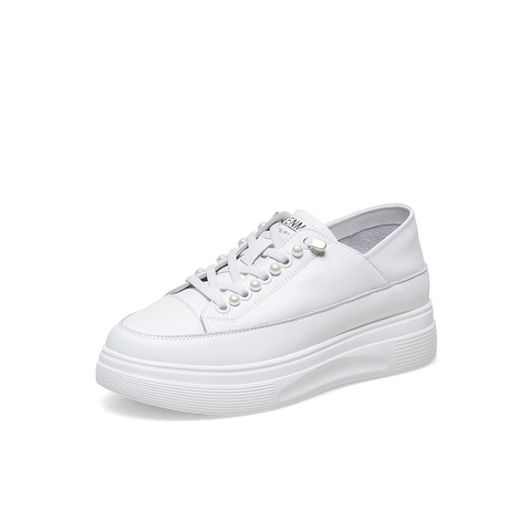 Teenmix/天美意2021春商场同款珍珠小白鞋女鞋AZ451AM1