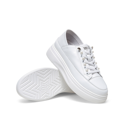 Teenmix/天美意2021春商场同款珍珠小白鞋女鞋AZ451AM1